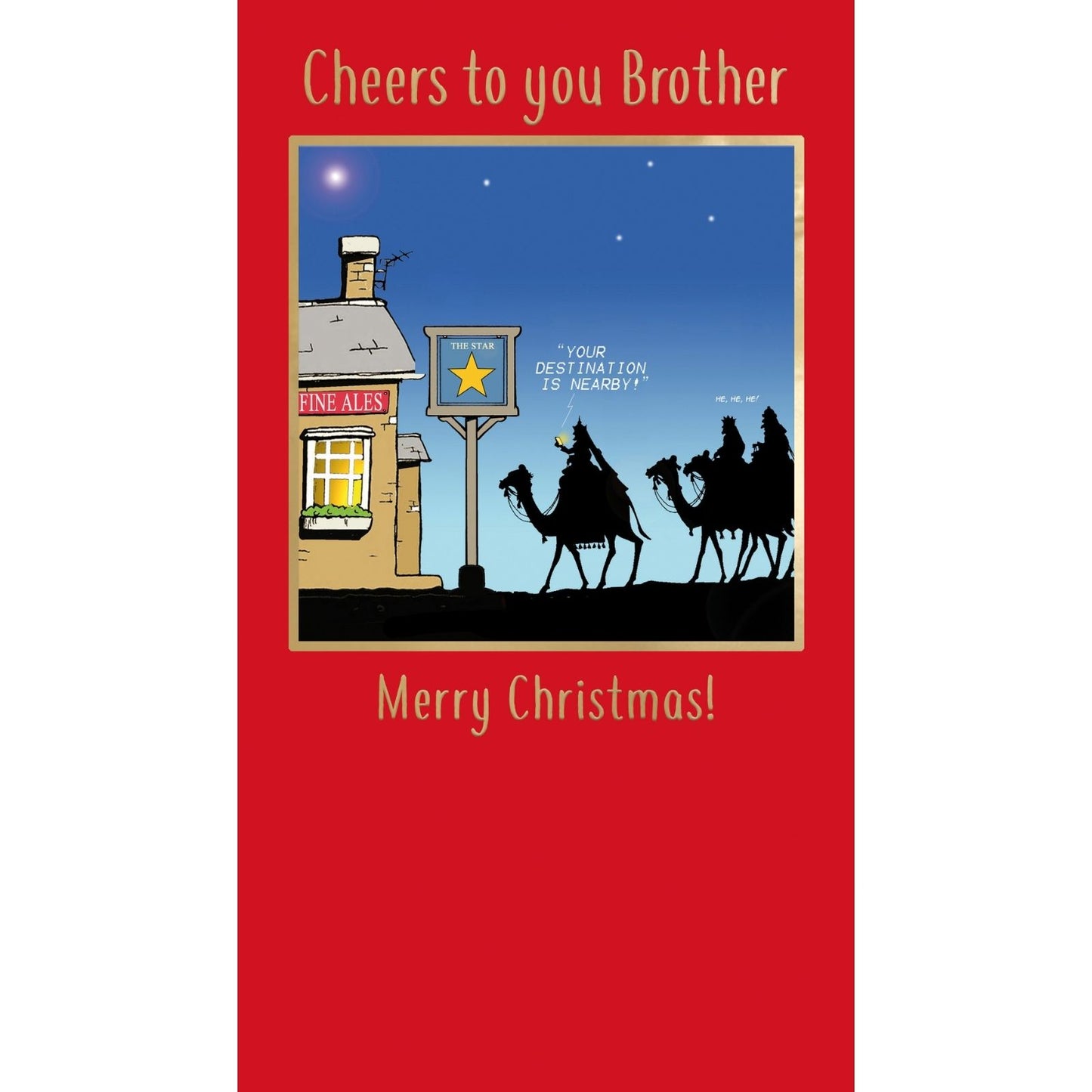 Twizler Humour Christmas Card Cheers To You Brother Funny The Star Pub Xmas Card