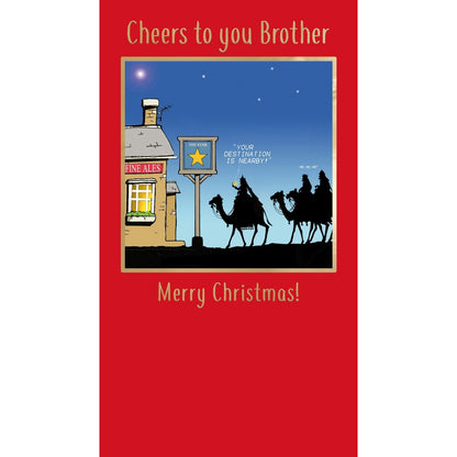 Twizler Humour Christmas Card Cheers To You Brother Funny The Star Pub Xmas Card