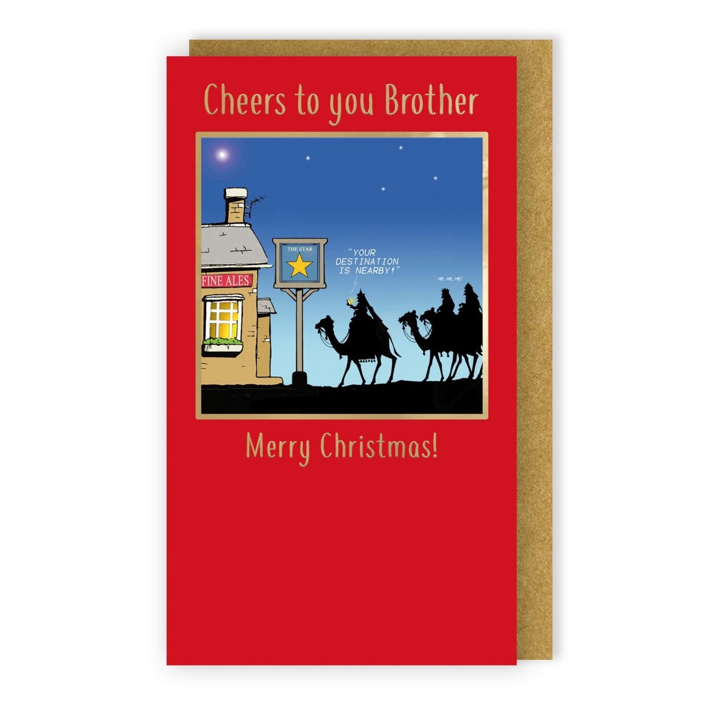 Twizler Humour Christmas Card Cheers To You Brother Funny The Star Pub Xmas Card