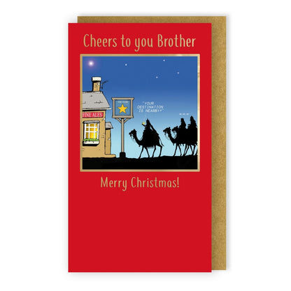 Twizler Humour Christmas Card Cheers To You Brother Funny The Star Pub Xmas Card