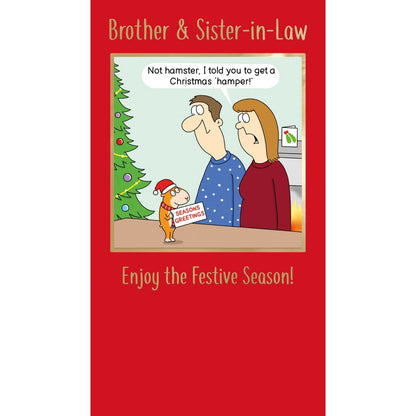 Twizler Humour Christmas Card Brother & Sister-In-Law Funny Hamster Xmas Card