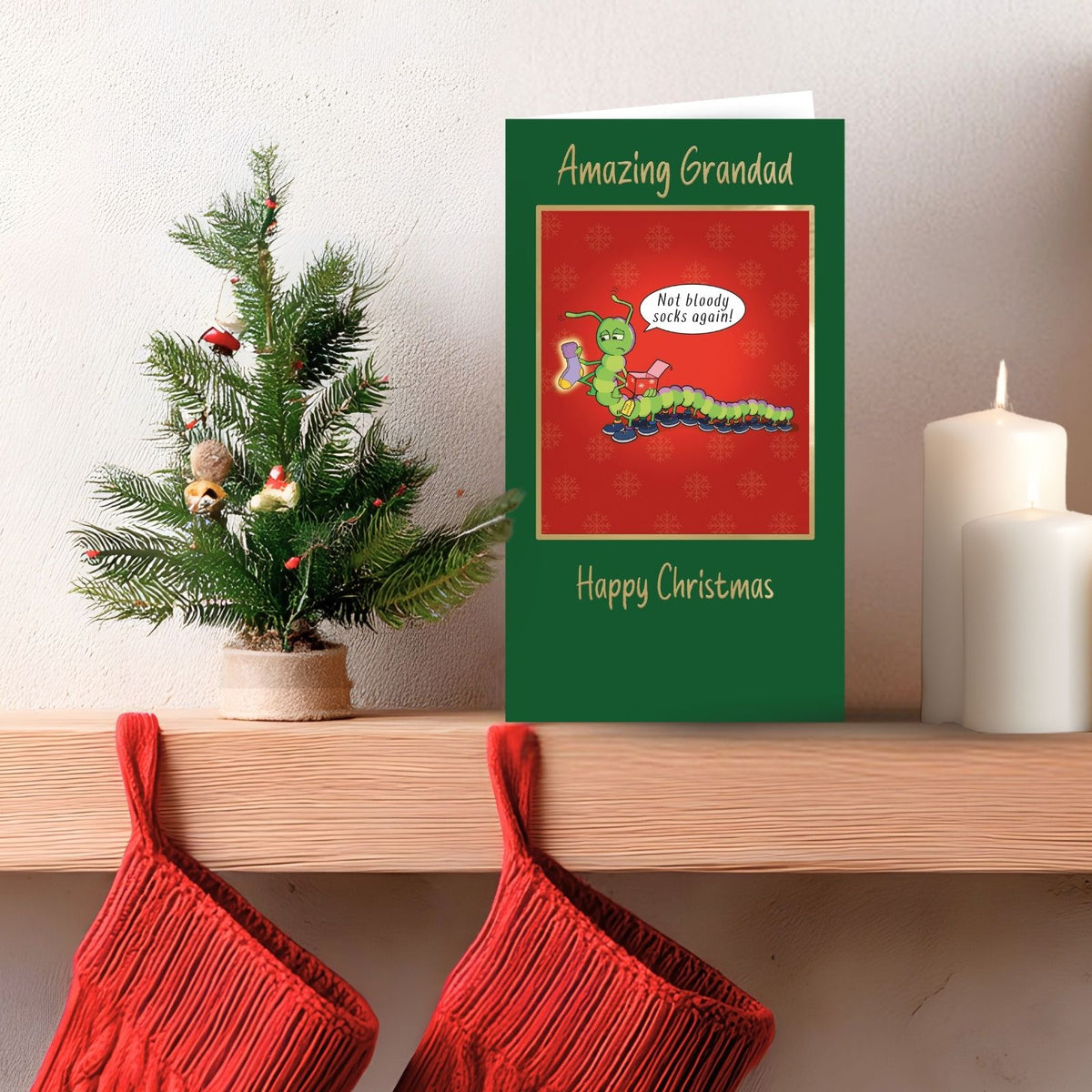 Twizler Humour Christmas Card Amazing Grandad Funny Not Socks Again Xmas Card