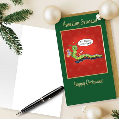 Twizler Humour Christmas Card Amazing Grandad Funny Not Socks Again Xmas Card
