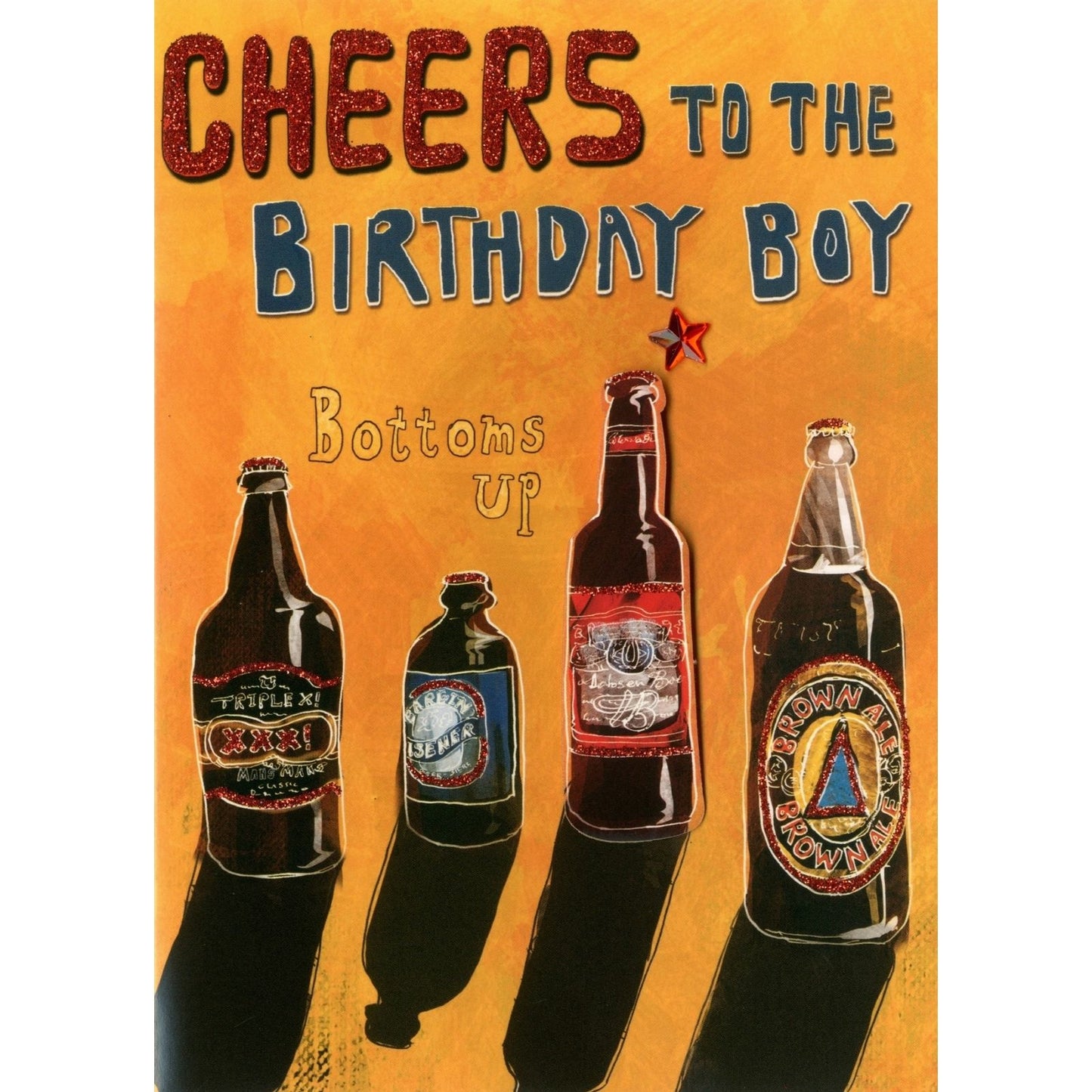 Hand-Finished Beer Birthday Card Cheers To The Birthday Boy For Him