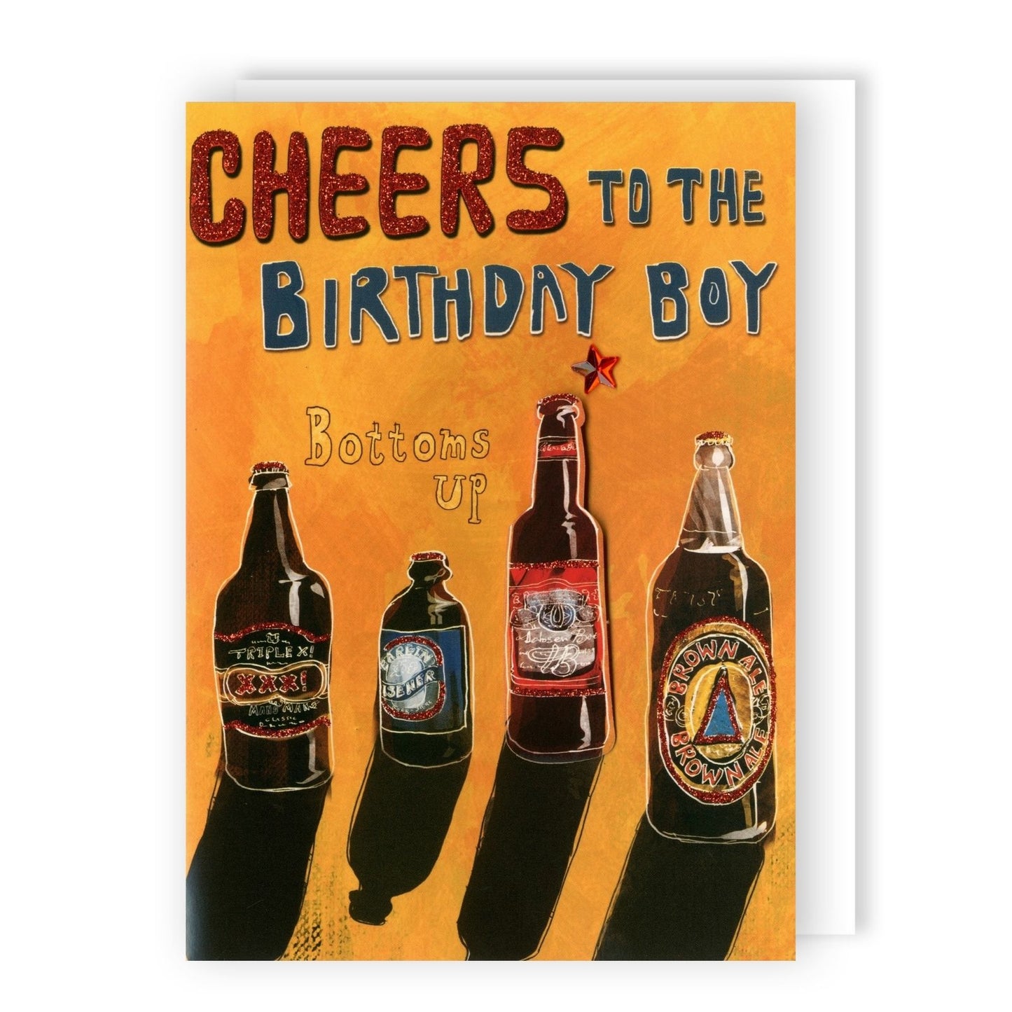 Hand-Finished Beer Birthday Card Cheers To The Birthday Boy For Him