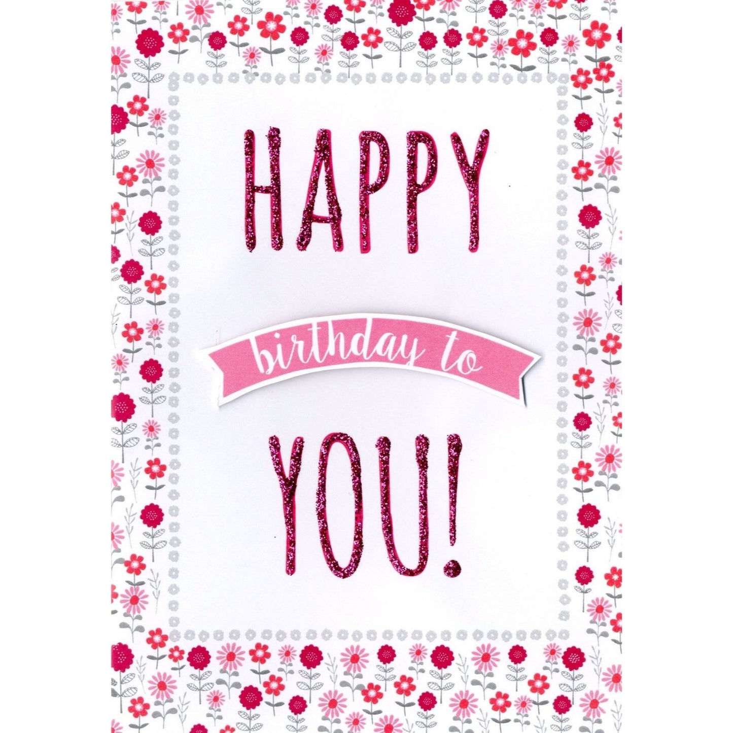 Hand-Finished Happy Birthday To You! Birthday Card Glittered Embellished For Her