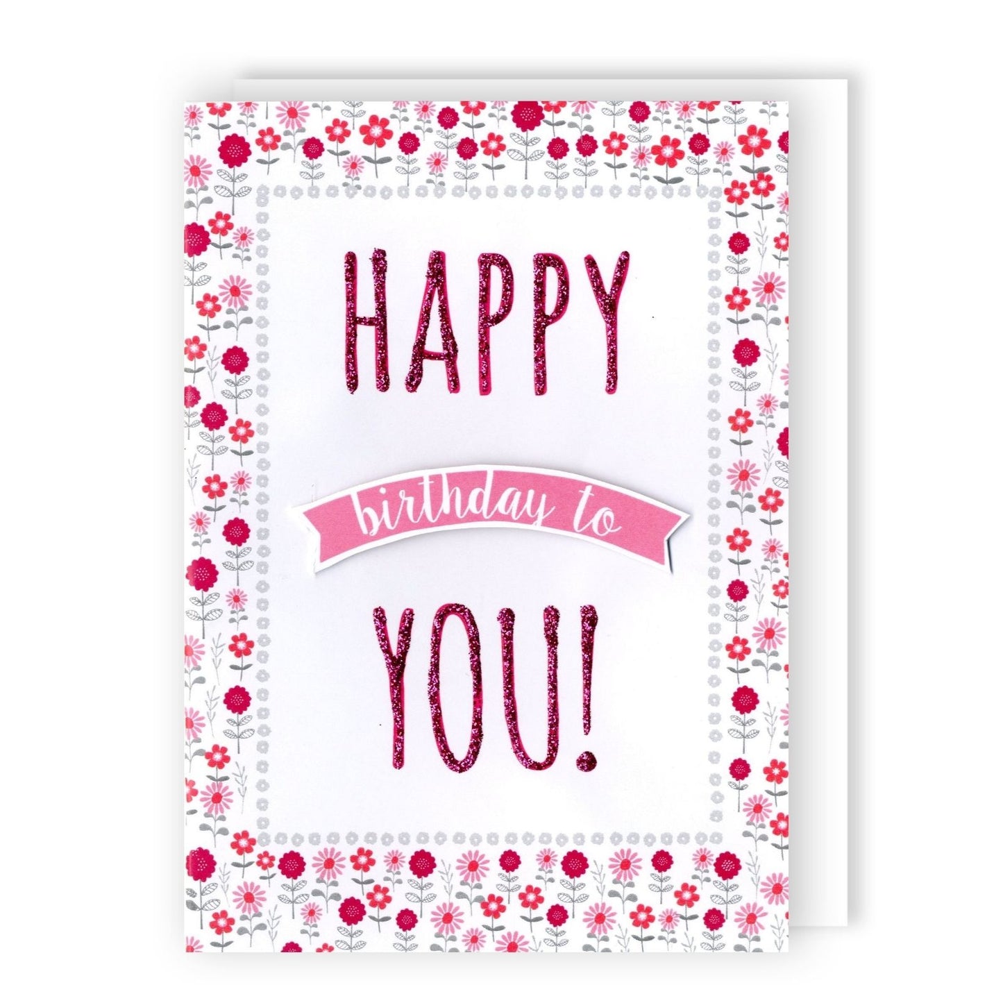 Hand-Finished Happy Birthday To You! Birthday Card Glittered Embellished For Her