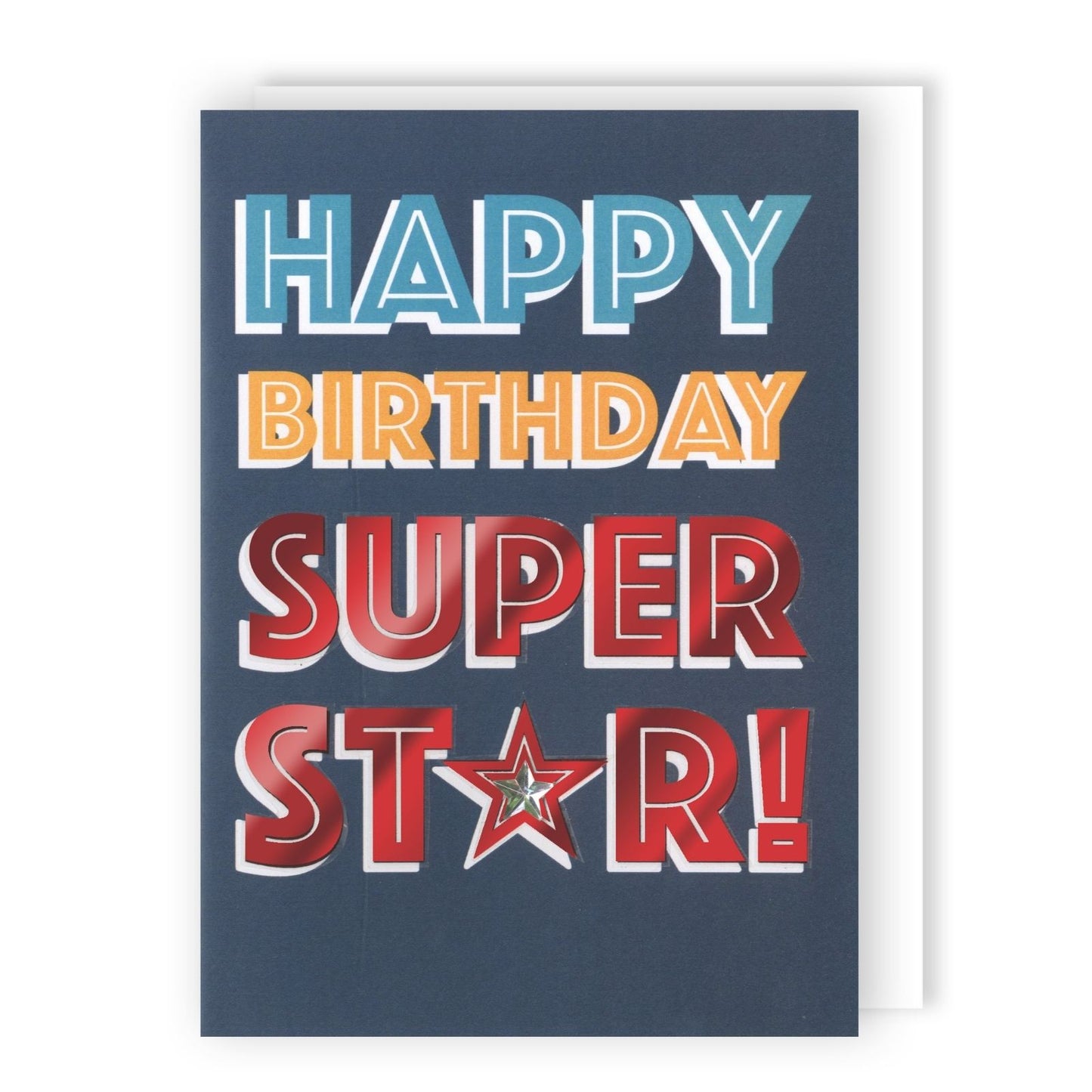 Hand-Finished Happy Birthday Super Star! Card Celebration Greeting Card For Him
