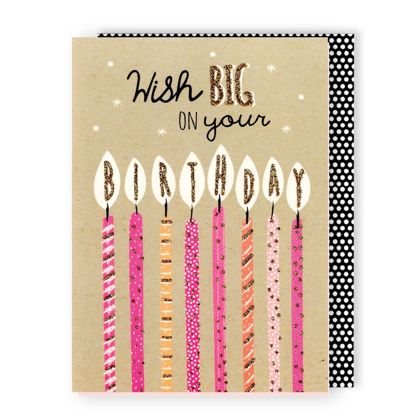 Hand-Finished Birthday Card Wish Big On Your Birthday Glitter Sparkle Wishes