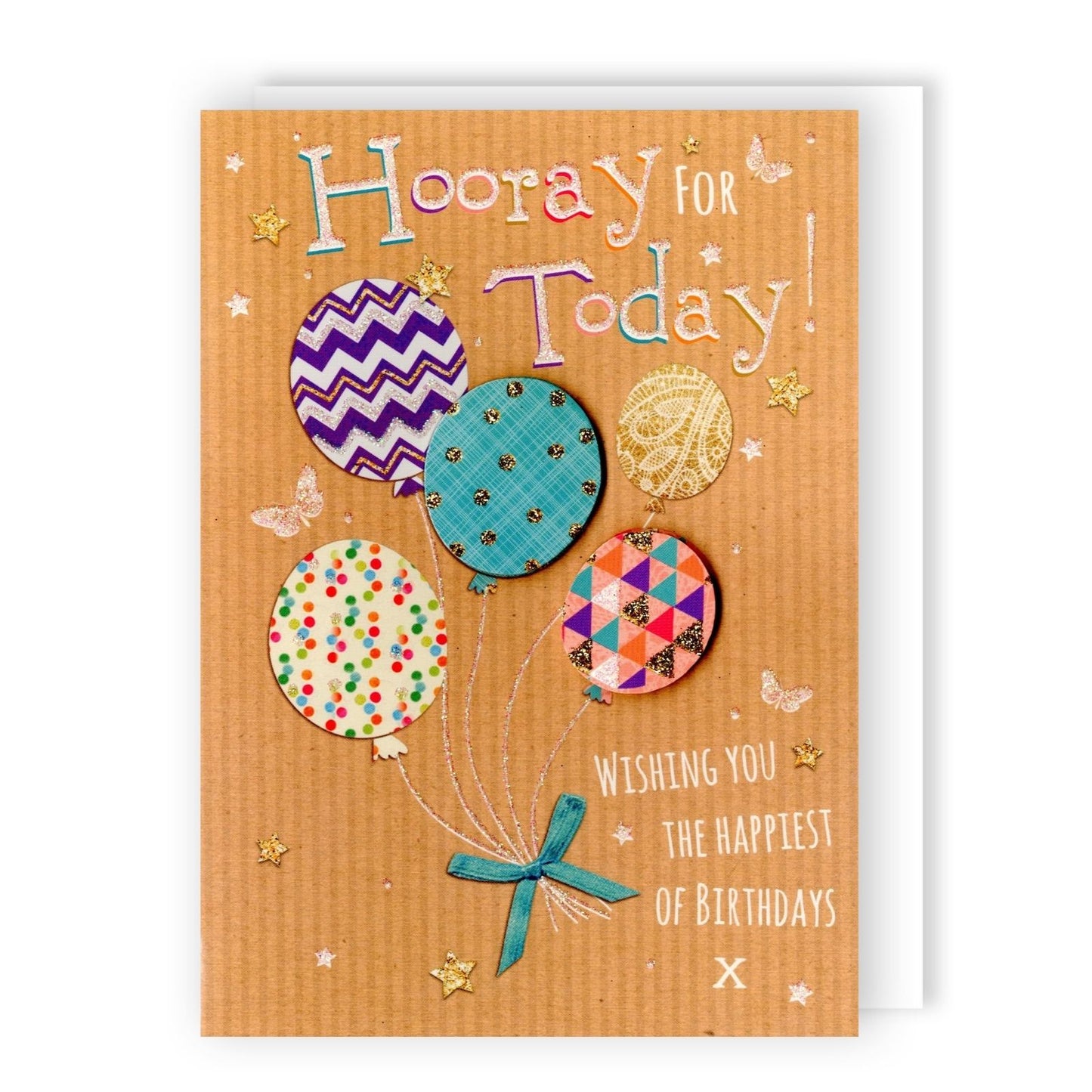 Hand-Finished Glittered Birthday Greeting Card Happiest Of Birthdays For Her