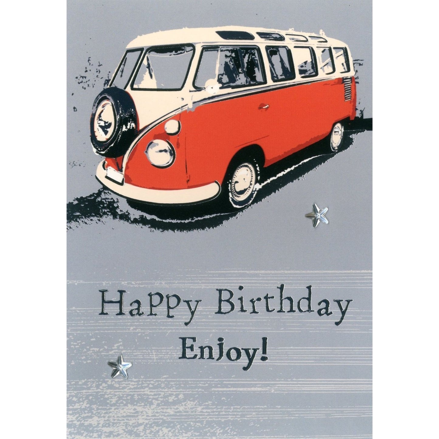 Hand-Finished Birthday Greeting Card Embellished Camper Adventure For Him
