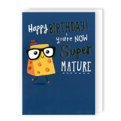 Hand-Finished Cheesy Happy Birthday Card Super Mature Cheese Card For Him