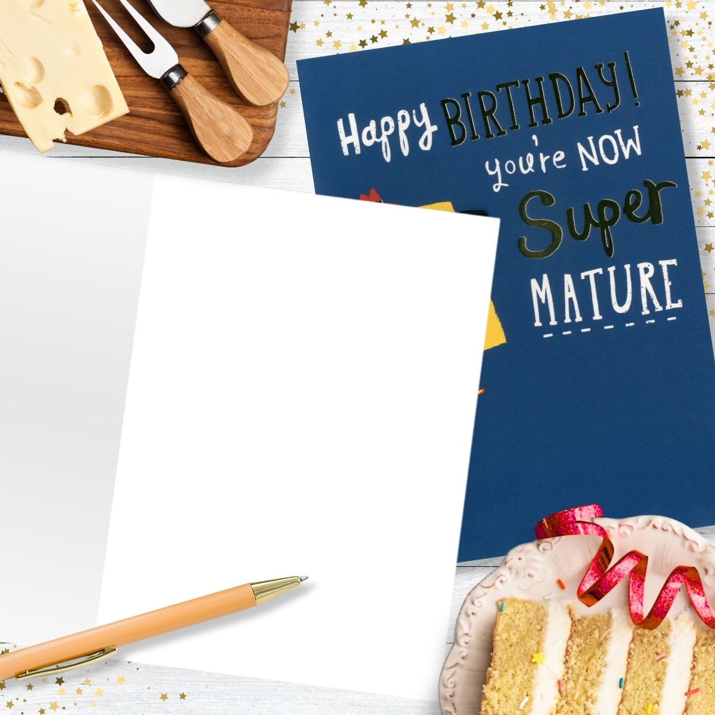 Hand-Finished Cheesy Happy Birthday Card Super Mature Cheese Card For Him