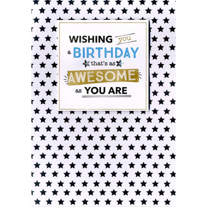 Hand-Finished Birthday Card Wishing You A Birthday That's Awesome As You For Him