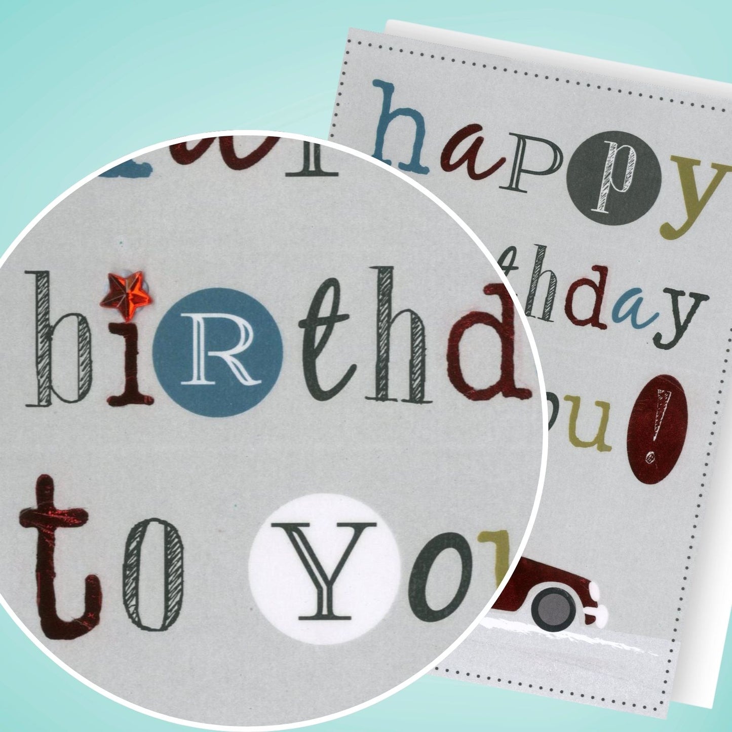 Hand-Finished Happy Birthday Greeting Card Embellished Classic Car For Him