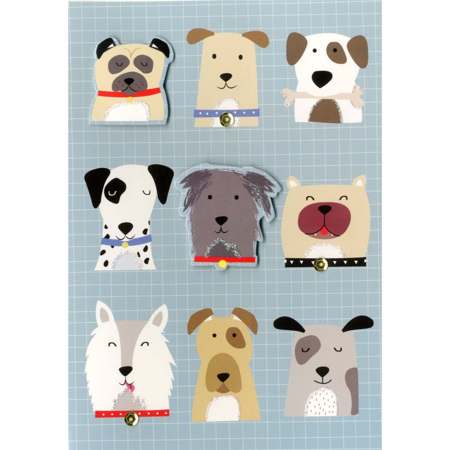 Hand-Finished Dog Themed Embellished Greeting Card Blank For Any Occasion