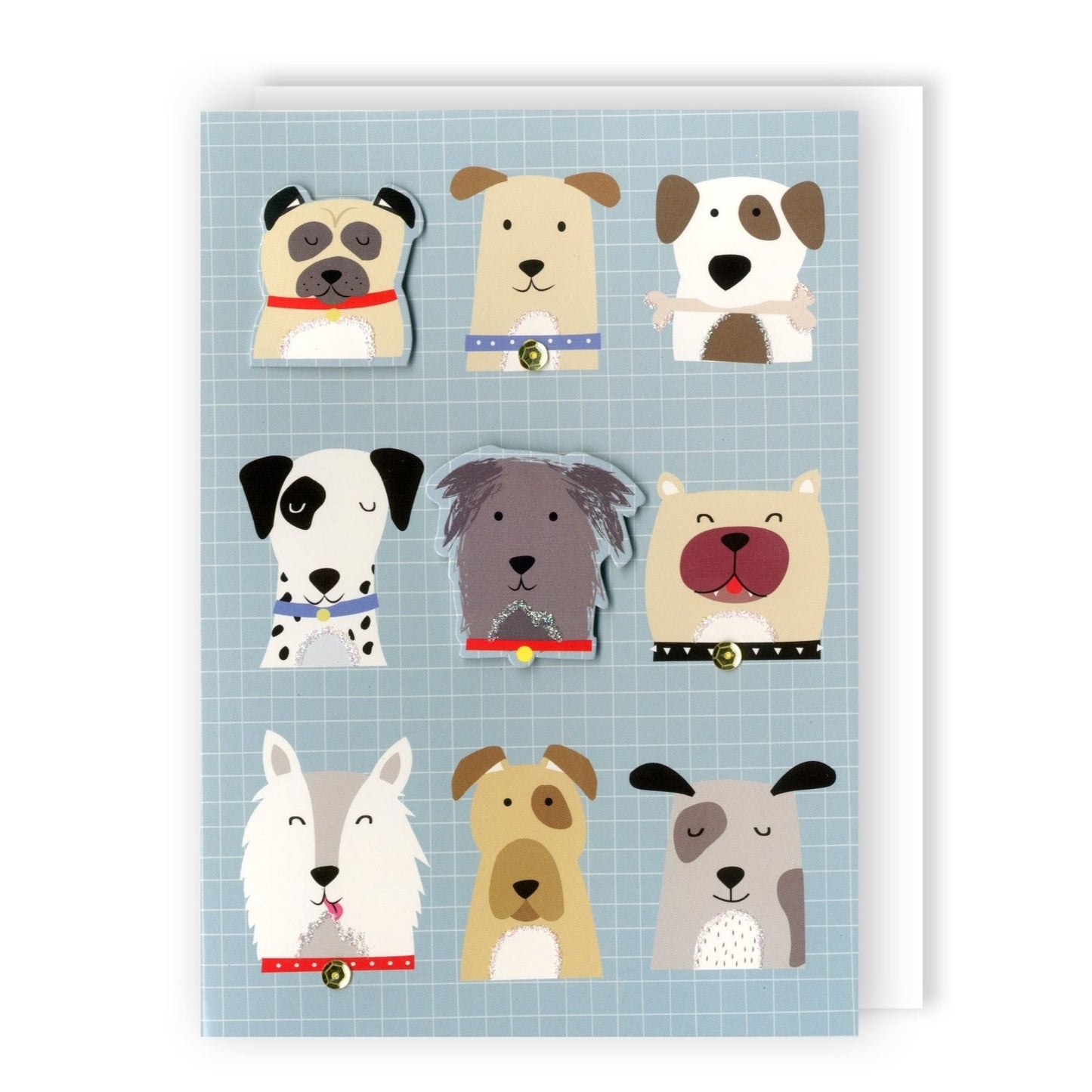 Hand-Finished Dog Themed Embellished Greeting Card Blank For Any Occasion