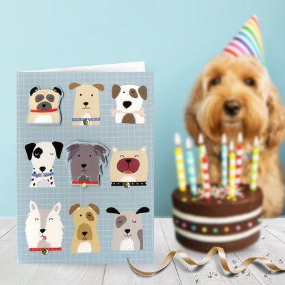 Hand-Finished Dog Themed Embellished Greeting Card Blank For Any Occasion