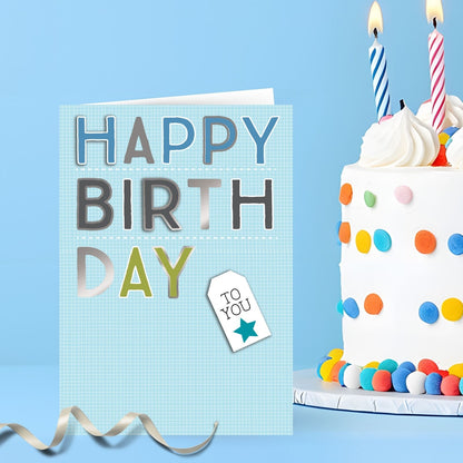 Hand-Finished Happy Birthday To You Embellished Male Greeting Card For Him