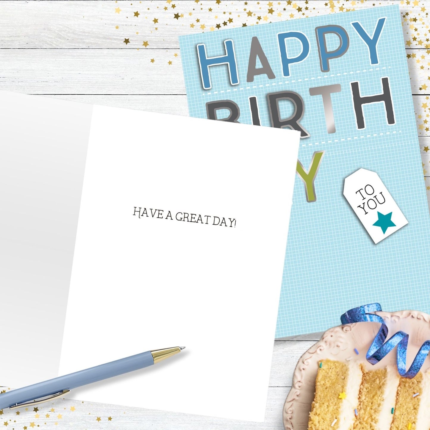 Hand-Finished Happy Birthday To You Embellished Male Greeting Card For Him