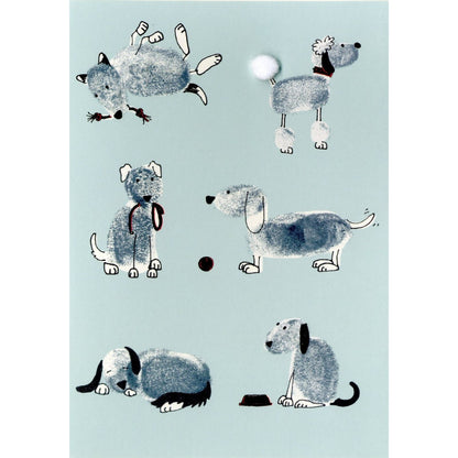 Hand-Finished Dog Greeting Card Embellished Foiled Dogs Blank For Any Occasion
