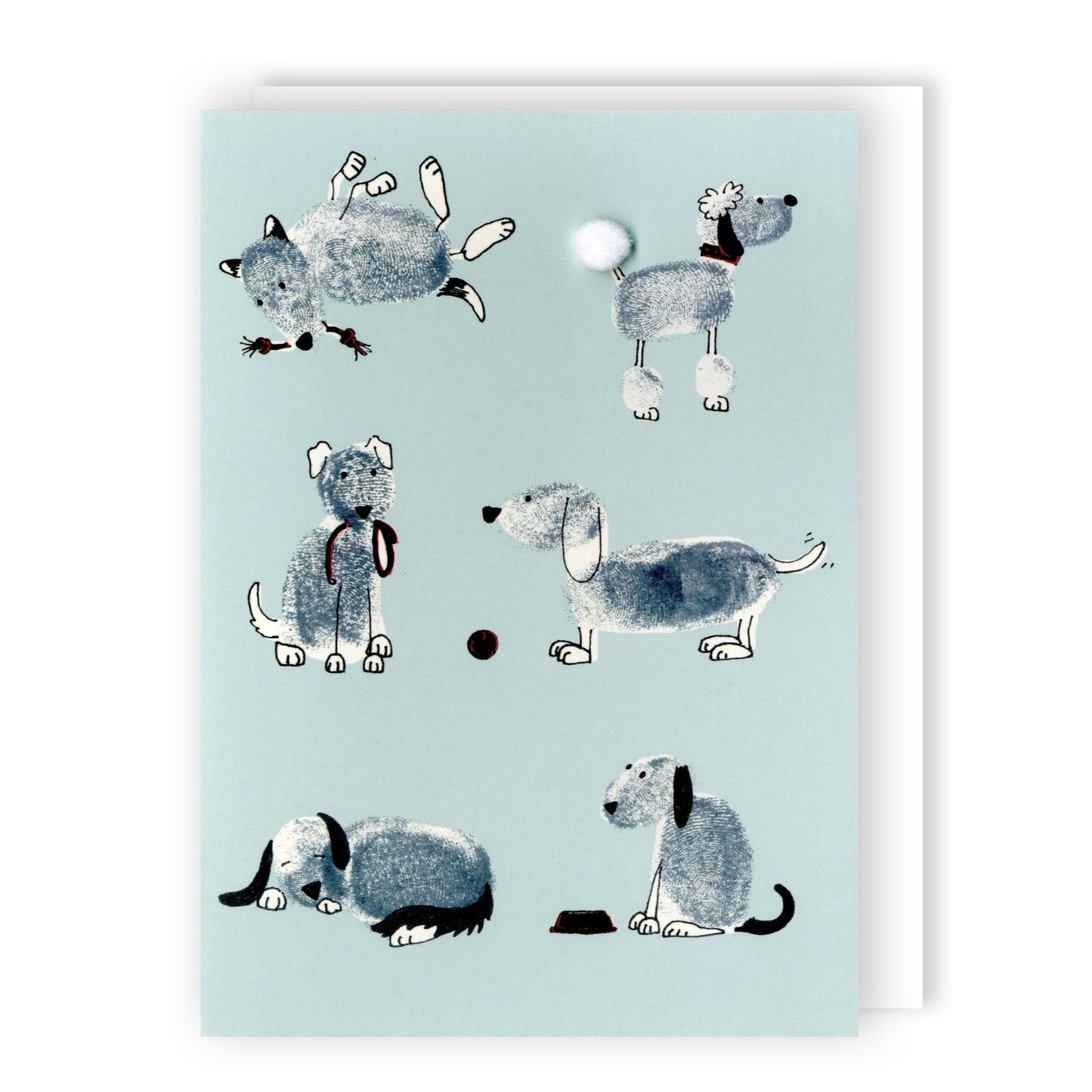 Hand-Finished Dog Greeting Card Embellished Foiled Dogs Blank For Any Occasion
