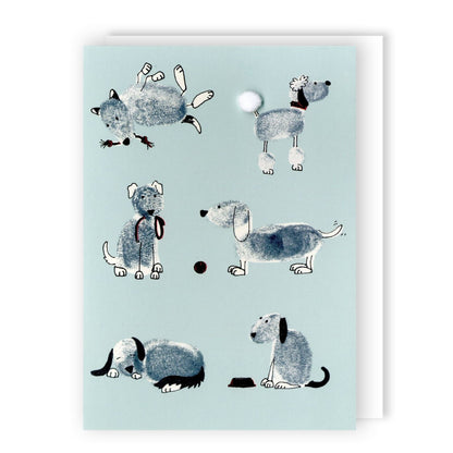 Hand-Finished Dog Greeting Card Embellished Foiled Dogs Blank For Any Occasion