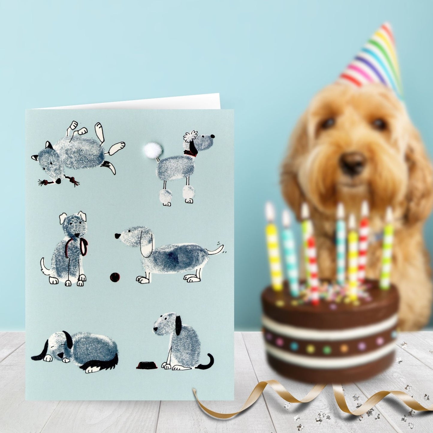Hand-Finished Dog Greeting Card Embellished Foiled Dogs Blank For Any Occasion