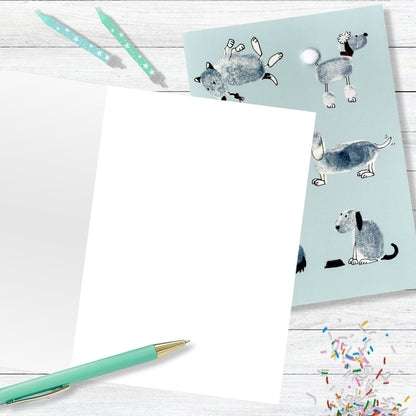Hand-Finished Dog Greeting Card Embellished Foiled Dogs Blank For Any Occasion