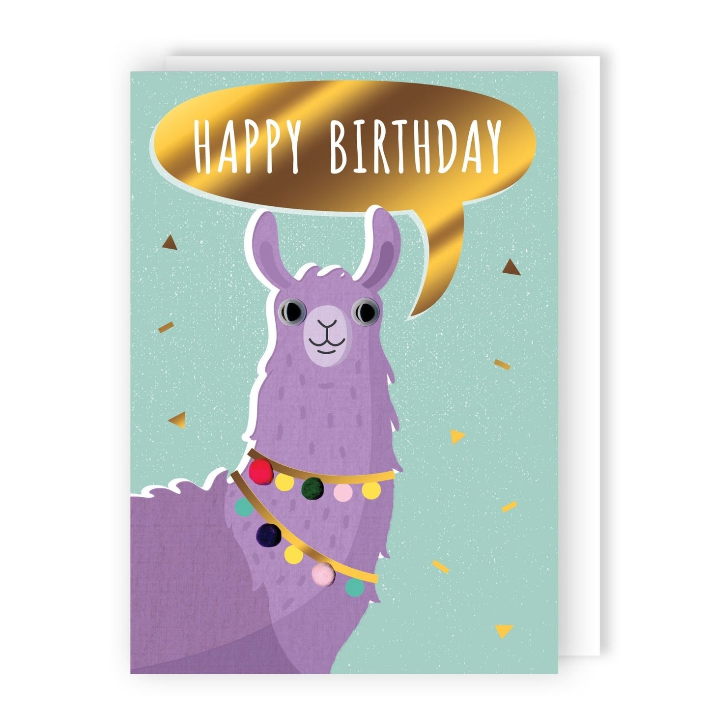 Hand-Finished Llama Birthday Greeting Card Embellished Fun Googly Eyes Card