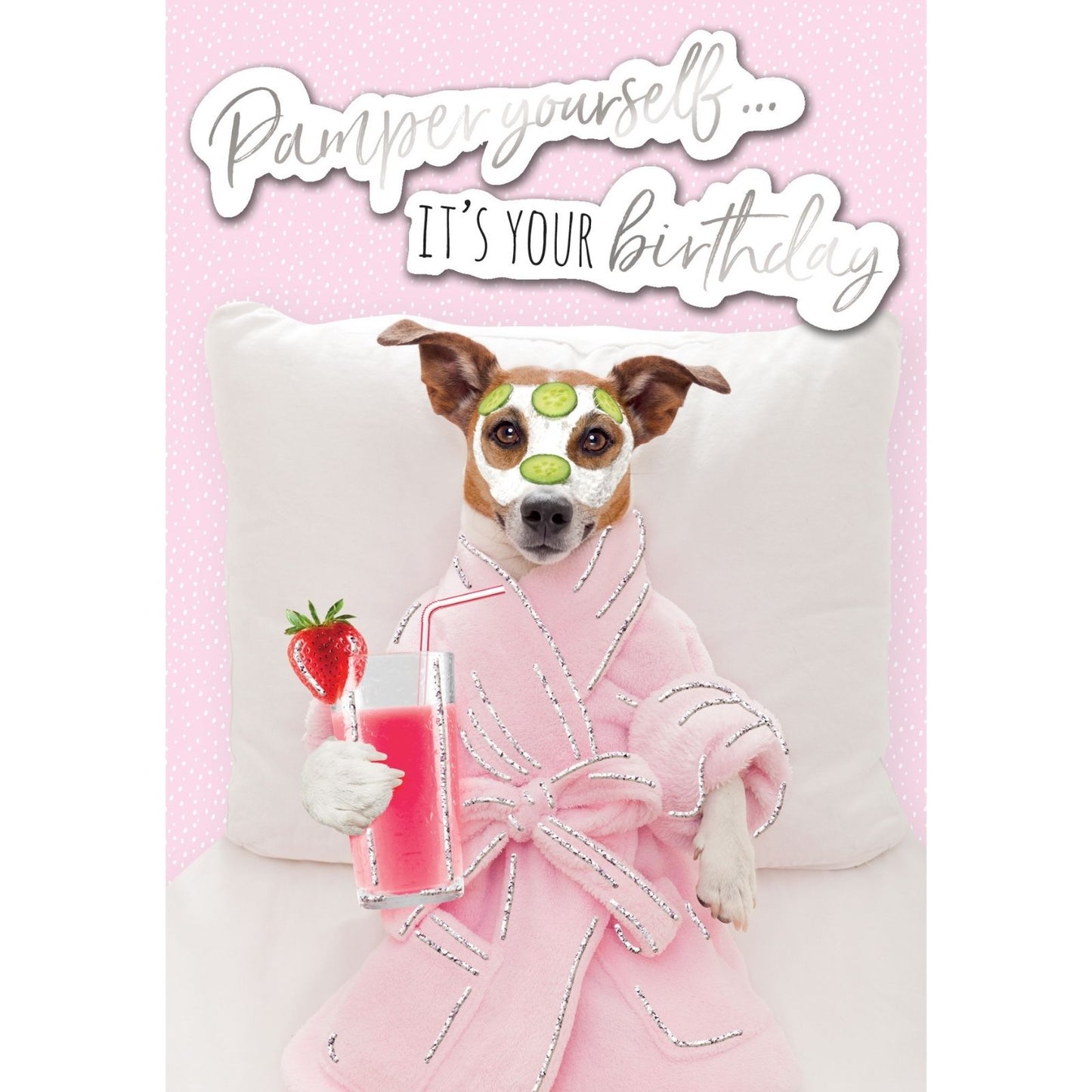 Hand-Finished Birthday Card Paw-Some Doggy Pamper Embellished Glittered For Her