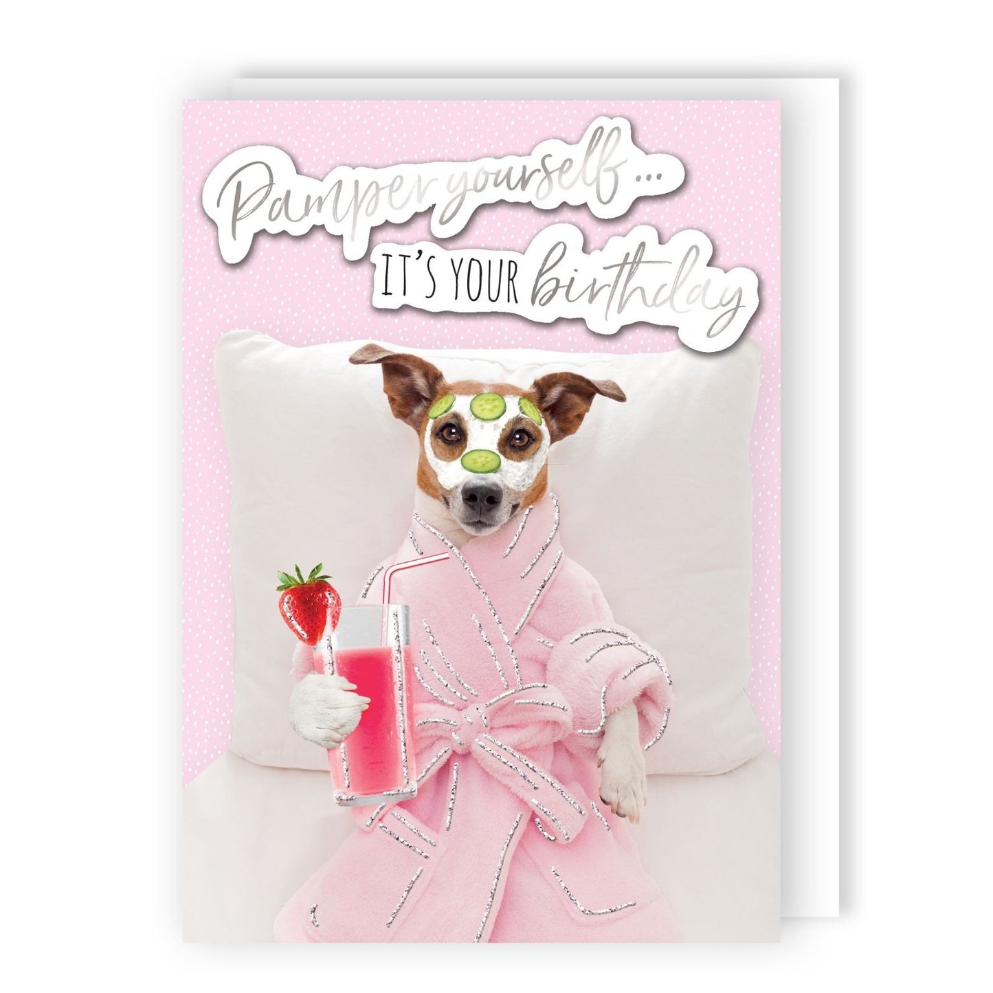 Hand-Finished Birthday Card Paw-Some Doggy Pamper Embellished Glittered For Her