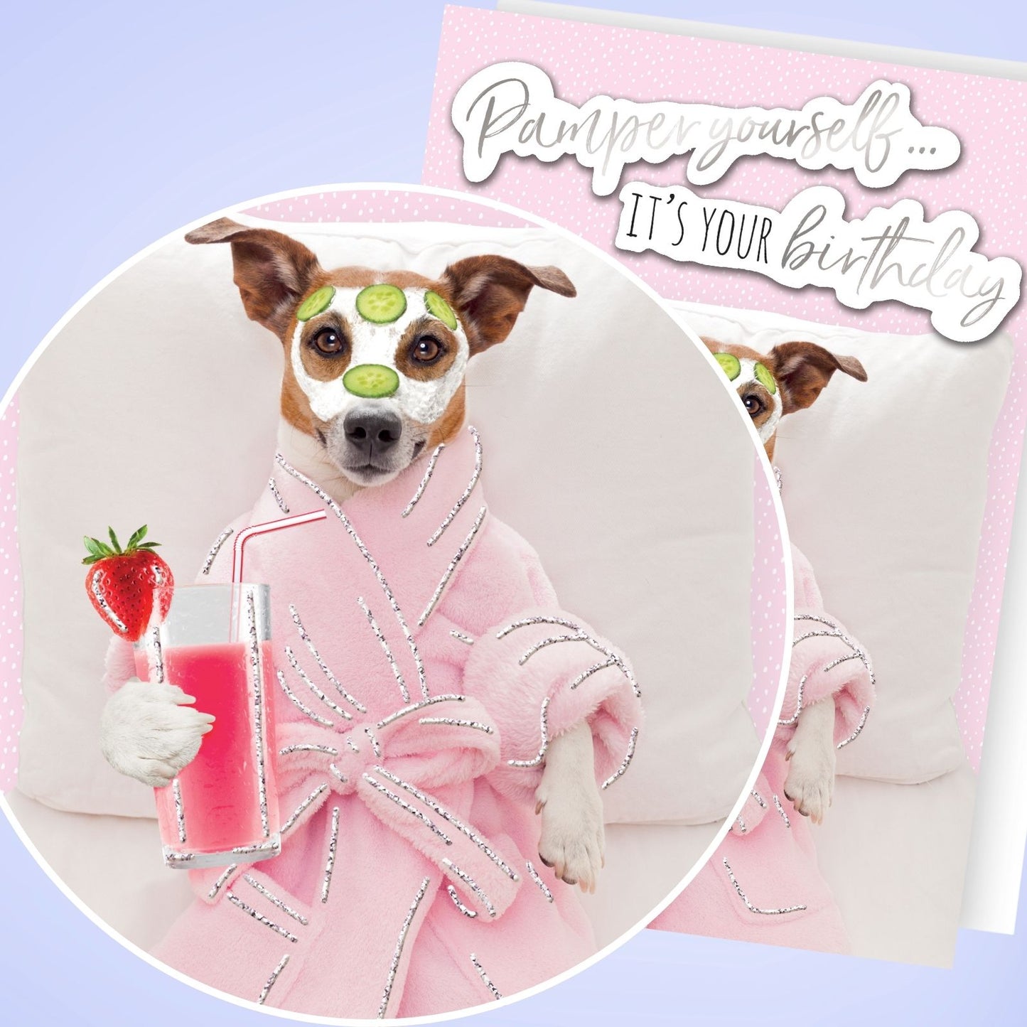 Hand-Finished Birthday Card Paw-Some Doggy Pamper Embellished Glittered For Her