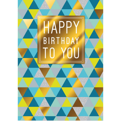 Hand-Finished Happy Birthday To You Card Modern Design Embellished For Him