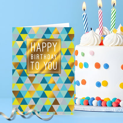 Hand-Finished Happy Birthday To You Card Modern Design Embellished For Him