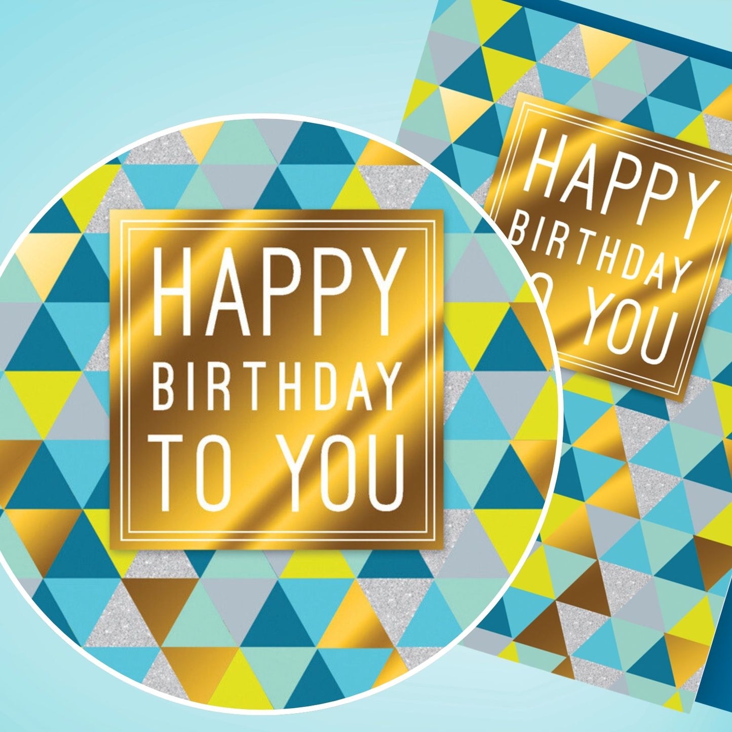 Hand-Finished Happy Birthday To You Card Modern Design Embellished For Him