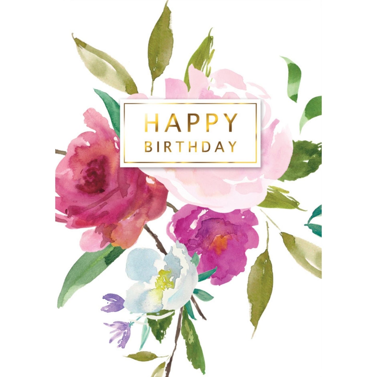 Hand-Finished Happy Birthday Card Embellished Floral Roses Greeting Card For Her