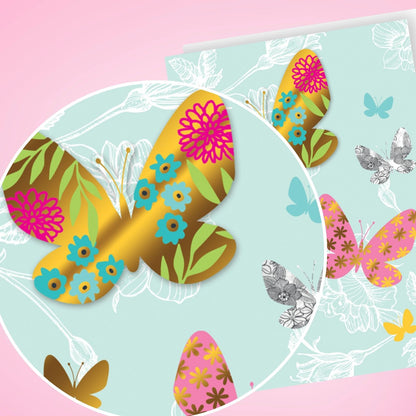 Hand-Finished Greeting Card Embellished Butterfly Design Blank For Any Occasion