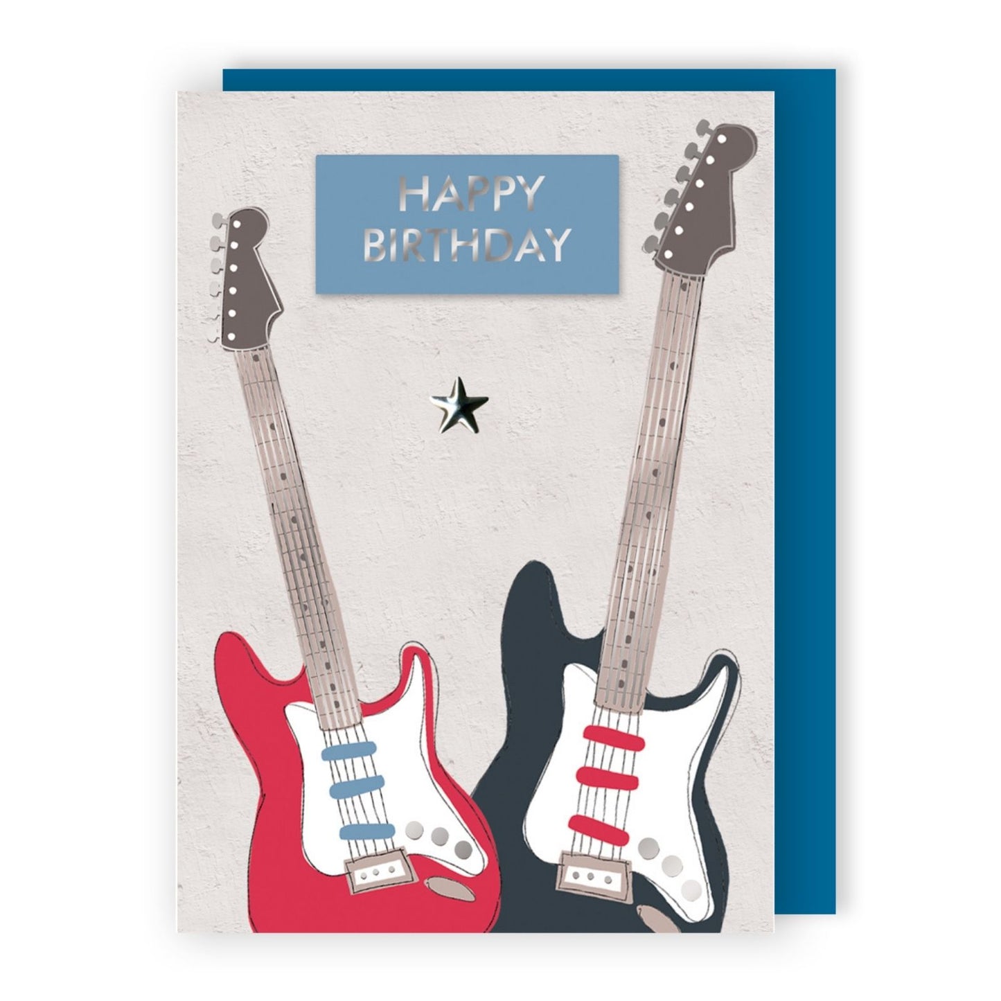 Hand-Finished Happy Birthday Guitar Card Rocking Celebration Embellished For Him