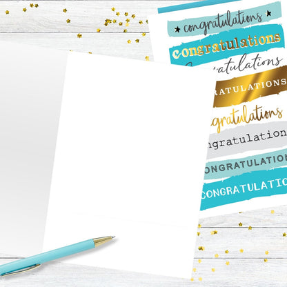 Hand-Finished Congratulations Card Any Celebration Embellished Blank Inside