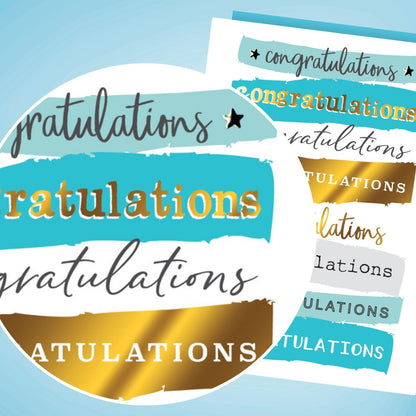 Hand-Finished Congratulations Card Any Celebration Embellished Blank Inside