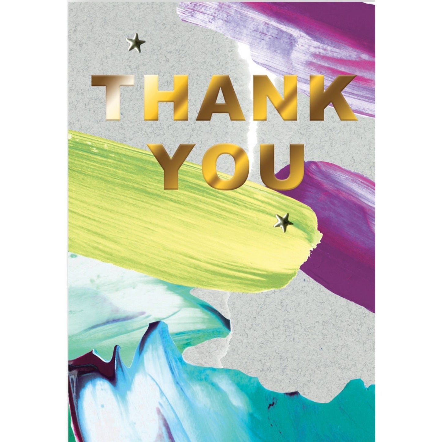 Hand-Finished Thank You Greeting Card Artistic Embellished Foiled Blank Inside