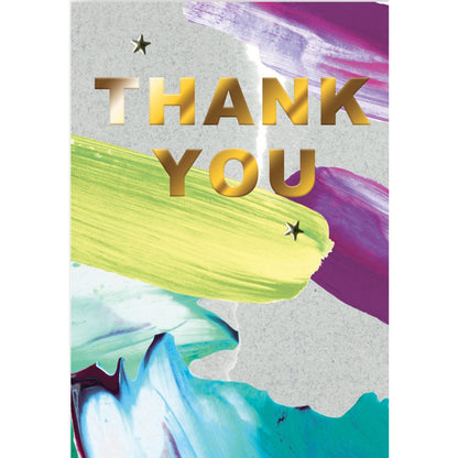Hand-Finished Thank You Greeting Card Artistic Embellished Foiled Blank Inside