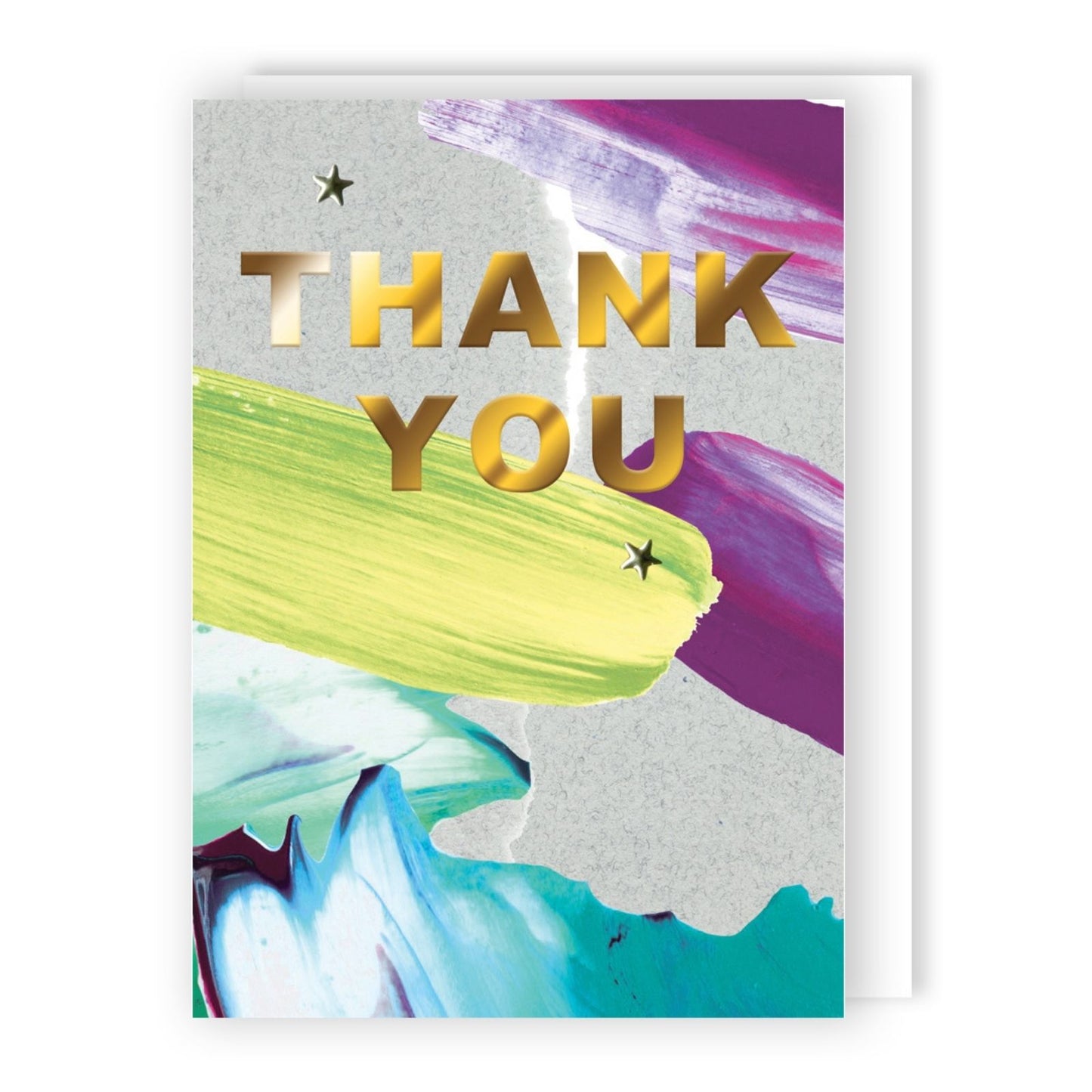 Hand-Finished Thank You Greeting Card Artistic Embellished Foiled Blank Inside