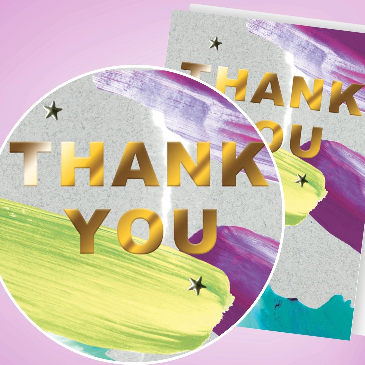 Hand-Finished Thank You Greeting Card Artistic Embellished Foiled Blank Inside