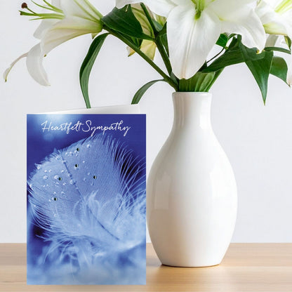 Hand-Finished Heartfelt Sympathy Card Simple Embellished Greeting Card