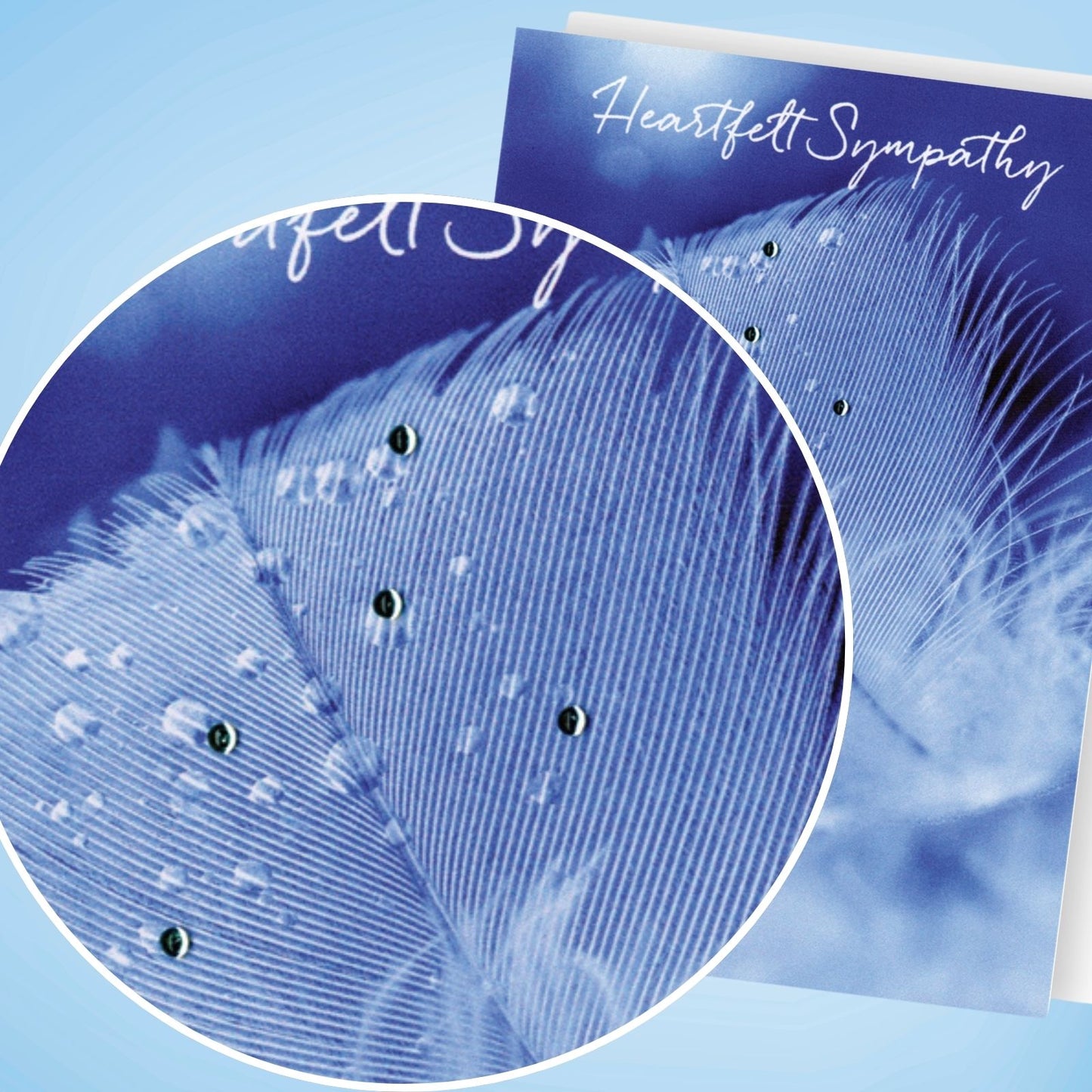 Hand-Finished Heartfelt Sympathy Card Simple Embellished Greeting Card