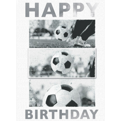 Hand-Finished Happy Birthday Card Football Goal-Scoring Celebration For Him
