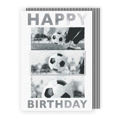 Hand-Finished Happy Birthday Card Football Goal-Scoring Celebration For Him