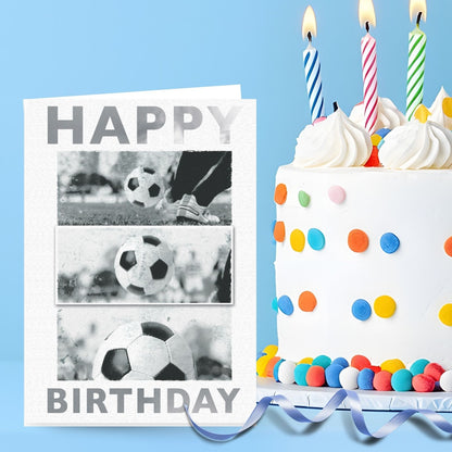 Hand-Finished Happy Birthday Card Football Goal-Scoring Celebration For Him